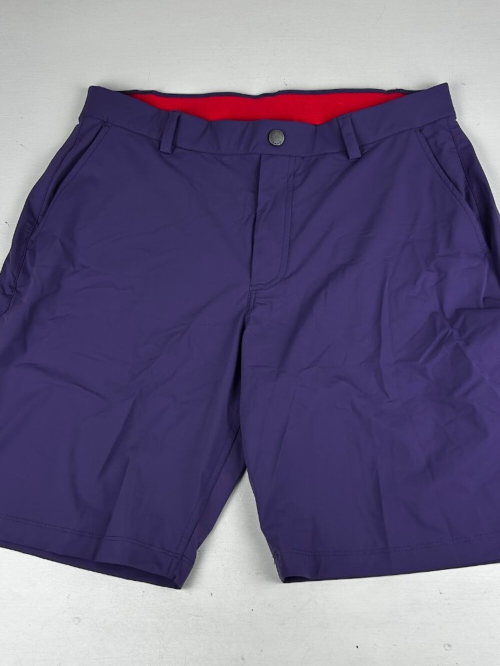 Redvanly Shorts Mens Large Purple Nylon Spandex 9 Inch Inseam Golf